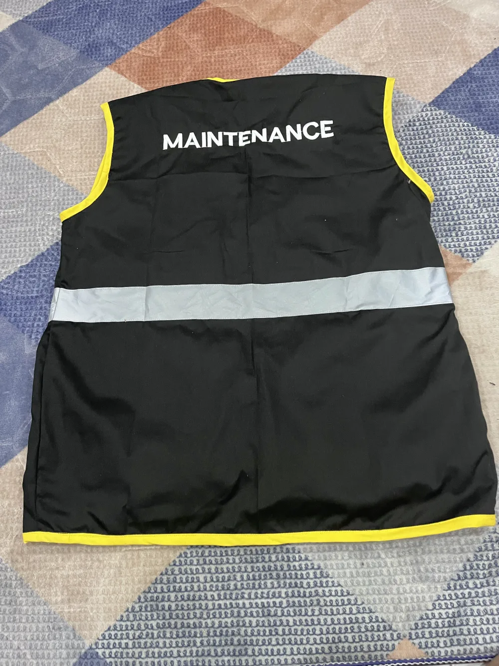Rompi safety hitam lis kuning stabilo scotlight reflektor tim Maintenance