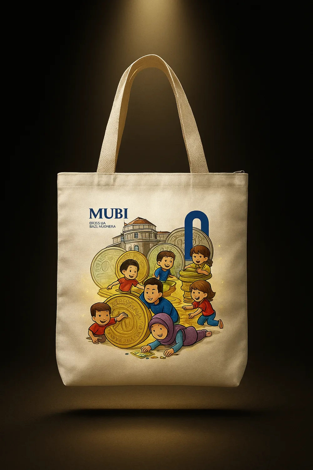 Tote bag kanvas premium broken white sablon full color Museum Bank Indonesia